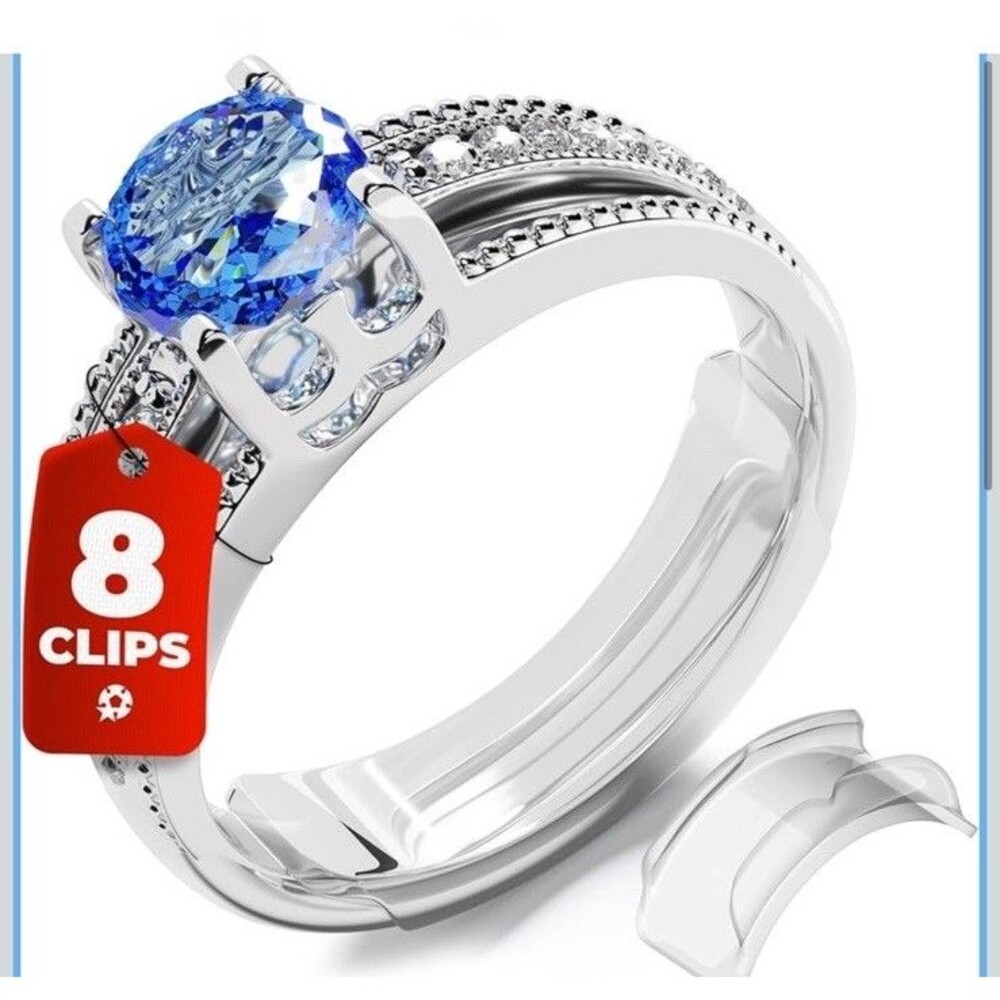Ring Sizers for Loose Rings – Clip Ring Adjusters in 8 Sizes, Fits Flat Bands